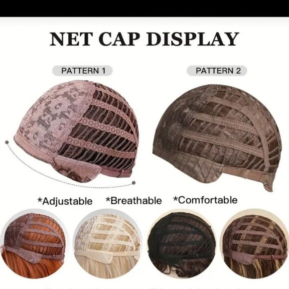 NWT 26" Ombre Blonde Long Wavy Curly Hair Wig %130 Density with Rose Net Cap - Picture 11 of 16